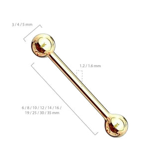 14 Karat Gold Barbell Kugel