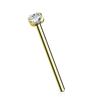 Oro 14 kt Coda di Pesce Zircone rotondo