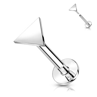 Oro 14 kt Labret Triangolo piatto  Push-In