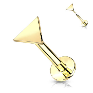 Oro 14 kt Labret Triangolo piatto  Push-In