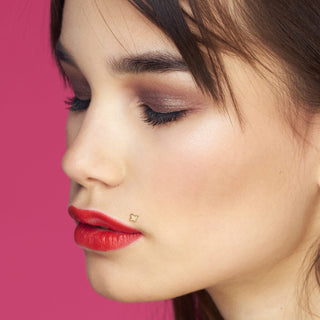 14 Karat Gold Labret Schmetterling Gelbgold Weißgold Push-In