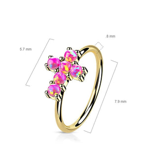 Oro 14kt Anillo Circonita Cruz Flexible