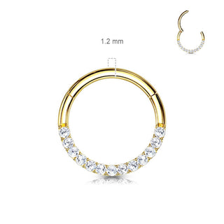 14 Karat Gold Ring Zirkonia Gelbgold Weißgold Clicker