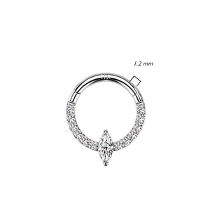 Oro 14kt Anillo Circonita talla marquesa Clicker