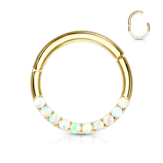14 Karat Gold Ring Opal Gelbgold Weißgold Clicker