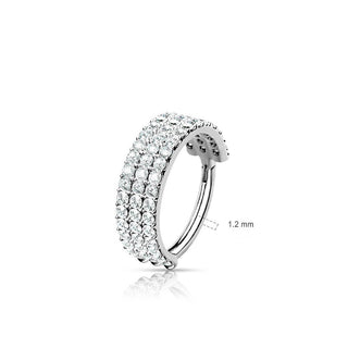 14 Karat Gold Ring 3 Reihen Zirkonia Gelbgold Weißgold Clicker