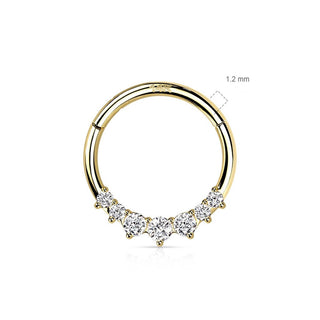 14 Karat Gold Ring Zirkonia Gelbgold Weißgold Clicker