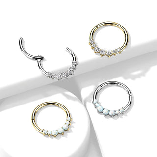14 Karat Gold Ring Zirkonia Gelbgold Weißgold Clicker