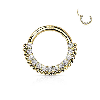 14 Karat Gold Ring Zirkonia Gelbgold Weißgold Clicker