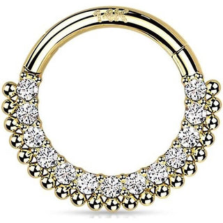 14 Karat Gold Ring Zirkonia Gelbgold Weißgold Clicker