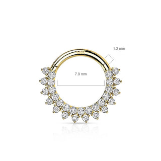14 Karat Gold Ring Zirkonia Gelbgold Weißgold Clicker