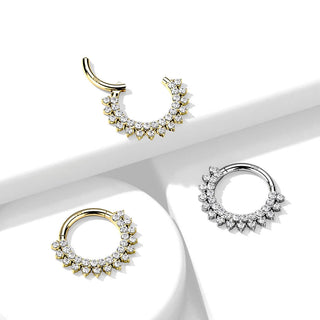 14 Karat Gold Ring Zirkonia Gelbgold Weißgold Clicker