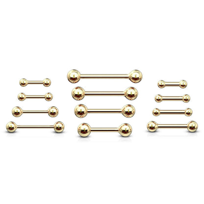 Oro 14kt Barbell Bola