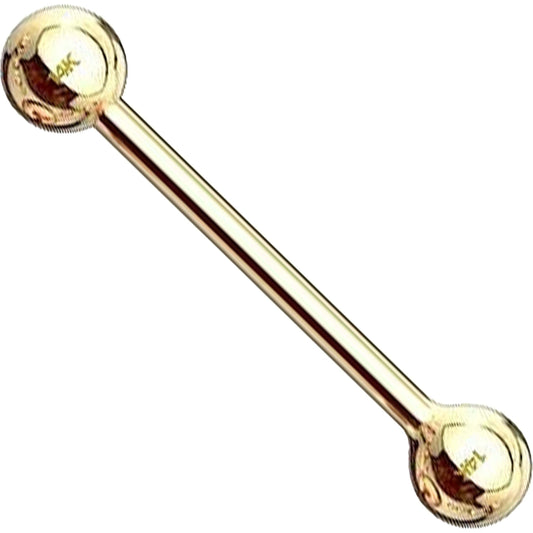 Solid Gold 14 Carat Barbell Ball