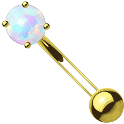 Oro 14 kt Piercing Sopracciglio Opale a sfera
