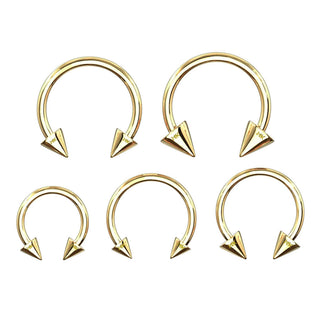 14 Karat Gold Hufeisen Piercing Stachel Gelbgold Weißgold