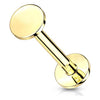 Solid Gold 14 Carat Labret Round Flat Push-In