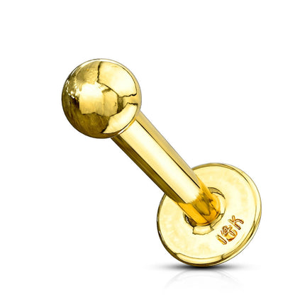 Solid Gold 14 Carat Labret Ball