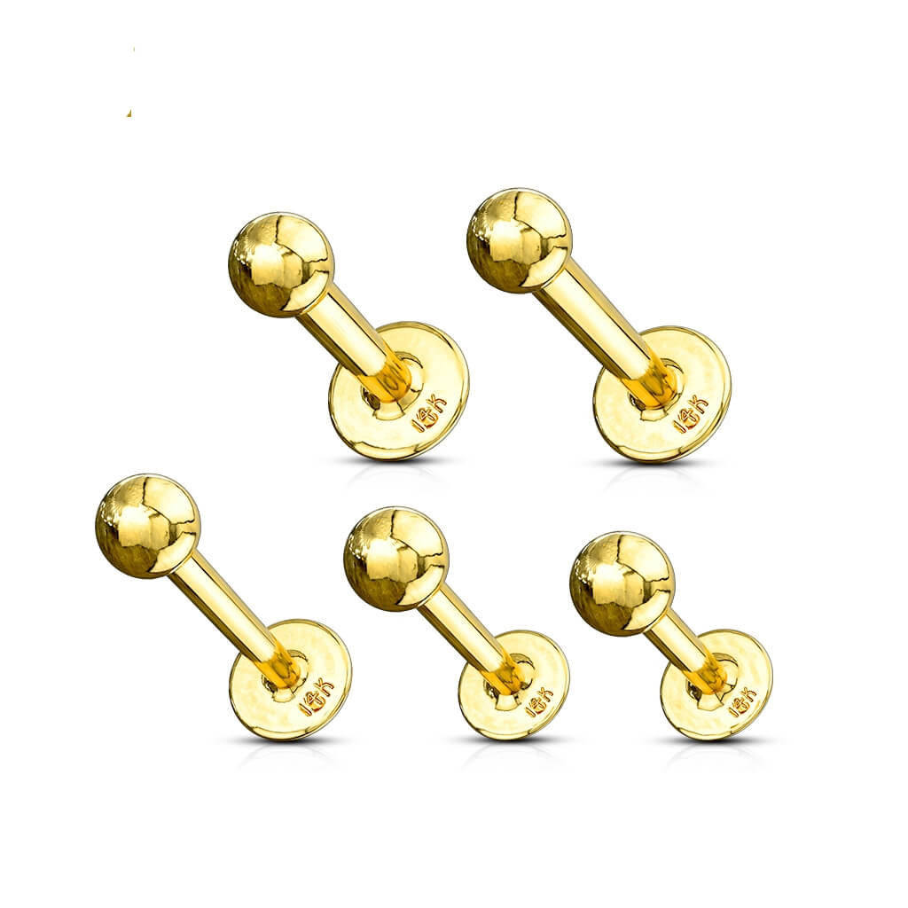 Solid Gold 14 Carat Labret Ball