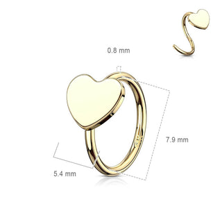 Oro 14kt Anillo Corazón Flexible