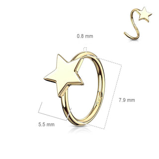 Solid Gold 14 Carat Ring Star Bendable