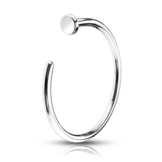 Solid Gold 14 Carat Nose Hoop Half Hoop Ring