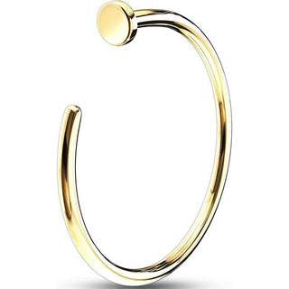 Solid Gold 14 Carat Nose Hoop Half Hoop Ring