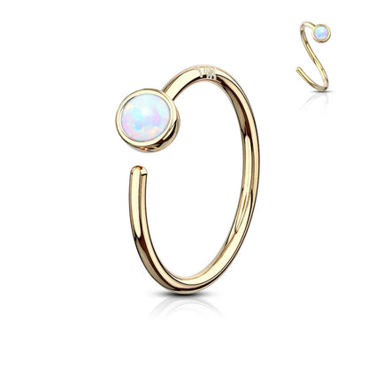 Solid Gold 14 Carat Ring Opal Bendable