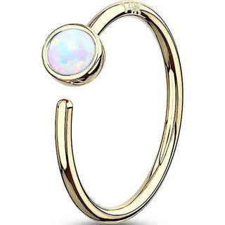 Solid Gold 14 Carat Ring Opal Bendable