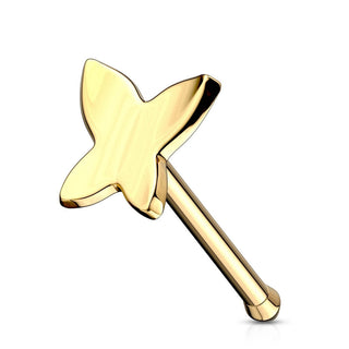 Solid Gold 14 Carat Nose Stud Butterfly