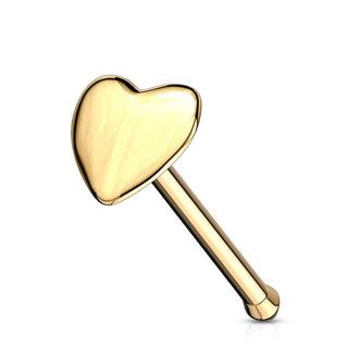 Solid Gold 14 Carat Nose Stud Heart