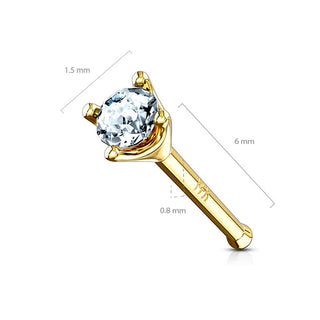 Solid Gold 14 Carat Nose Stud Zirconia rim