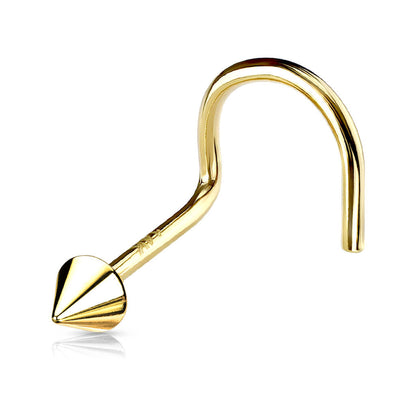 Solid Gold 14 Carat Nose Screw spike