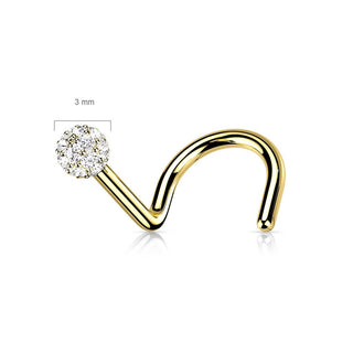 Solid Gold 14 Carat Nose Screw Zirconia