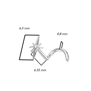 Oro 14 kt Screw Nasale Stella