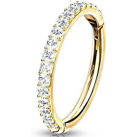 14 Karat Gold Ring Zirkonia Gelbgold Weißgold Clicker