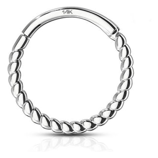 Solid Gold 14 Carat Ring Braided Clicker