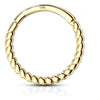 Solid Gold 14 Carat Ring Braided Clicker