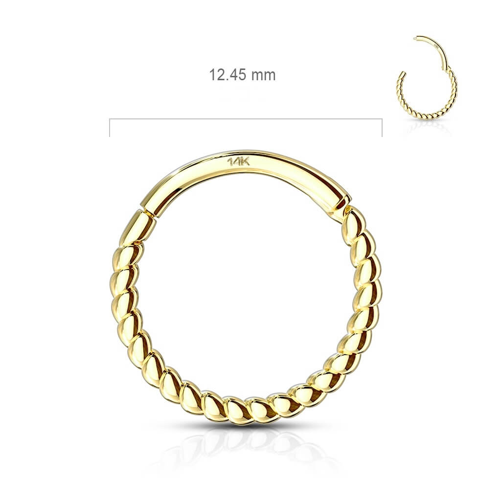 14 Karat Gold Ring Geflochten Clicker