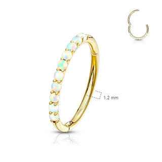 14 Karat Gold Ring Opal Gelbgold Weißgold Clicker