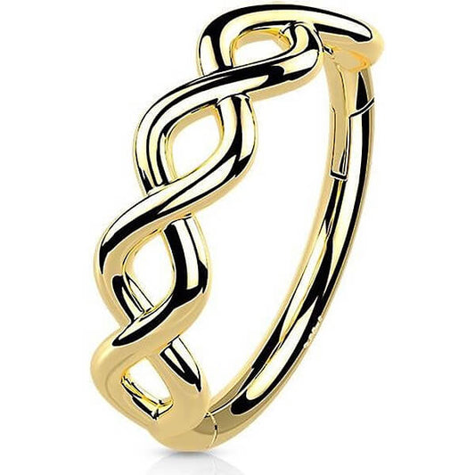 Solid Gold 14 Carat Ring infinity Clicker
