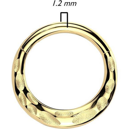 Solid Gold 14 Carat Ring engraved Clicker