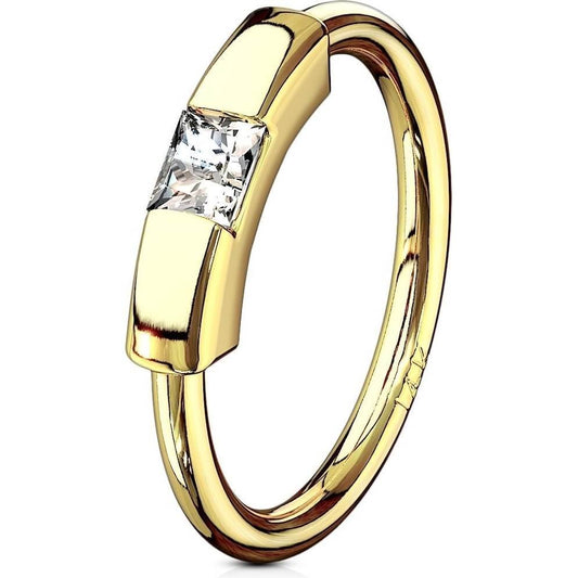 14 Karat Gold Ring Zirkonia Gelbgold Weißgold Segment 