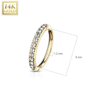 Solid Gold 14 Carat Ring Zirconia Bendable