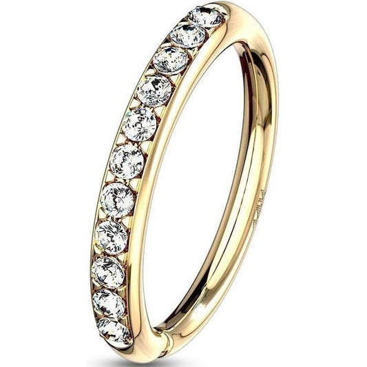 Solid Gold 14 Carat Ring Zirconia Bendable