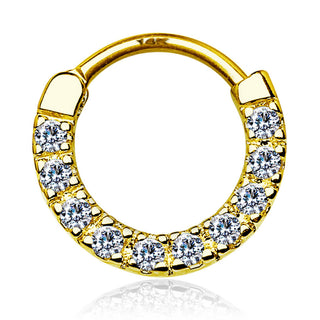 Solid Gold 14 Carat Septum Piercing Zirconia Clicker