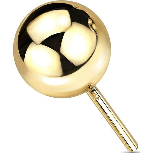 Solid Gold 14 Carat Top Ball Push-In