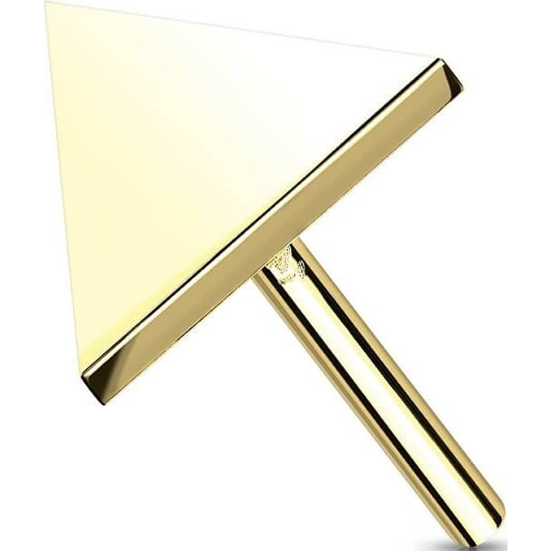 14 Karat Gold Top Dreieck Flach Gelbgold Weißgold Push-In