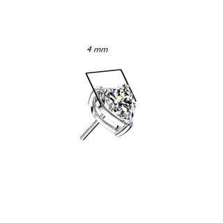 Or 14kt Embout Embout Cœur Zircone Enfoncer