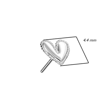 Solid Gold 14 Carat Top Heart Push-In
